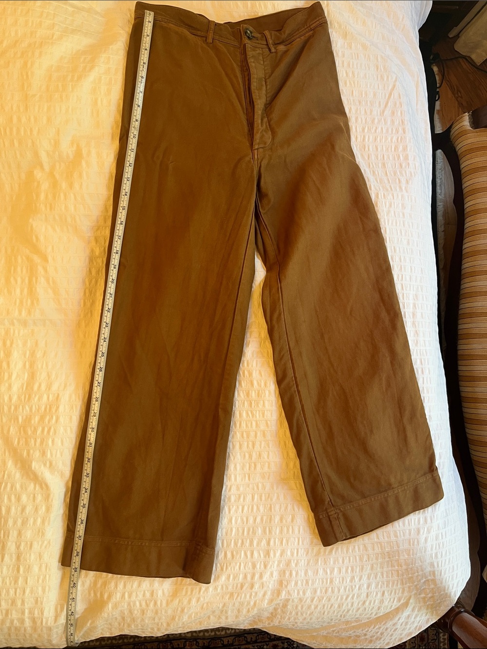Caron Callahan Rust-Brown High Waisted Trousers - Picture 4 of 5